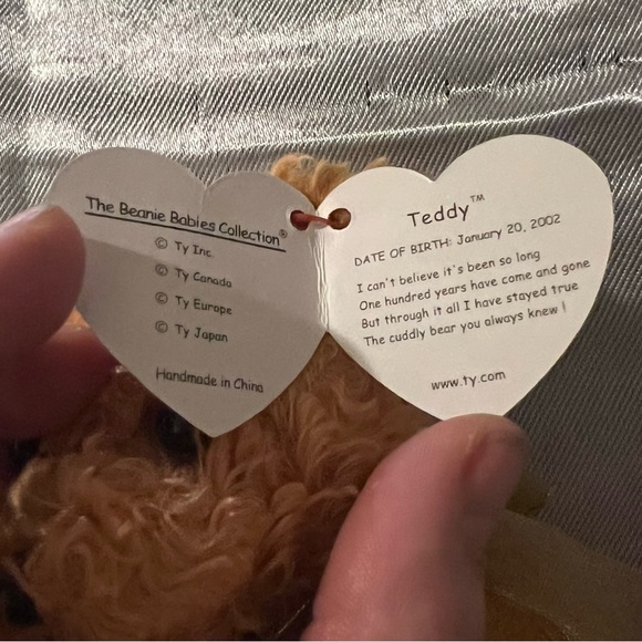 TY 100th Anniversary Teddy The Bear with Gold Commemmerative Coin. - Picture 3 of 3